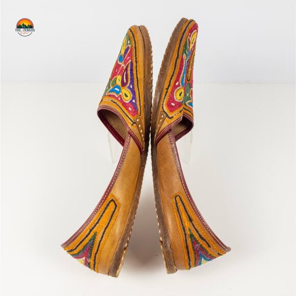 Handcrafted Punjabi Jutti Khussa Mojari Flats Multicolor Women's Size US 9 - Picture 14 of 16